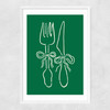 Dinner Time Narrow White Frame