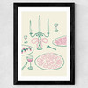 Girl Dinner Wide Black Frame