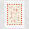 Little Dinner Club Wide White Frame