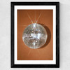 Disco Ball Orange Wide Black Frame