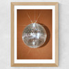 Disco Ball Orange Wide Oak Frame