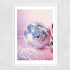 Pink Disco Ball Narrow White Frame
