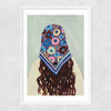 Bandana Girl Narrow White Frame