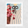 Stripes and Flowers Narrow White Frame