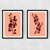 Floral Silhouette Set Narrow Black Frame