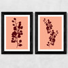 Floral Silhouette Set Wide Black Frame