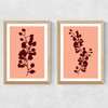 Floral Silhouette Set Medium Oak Frame