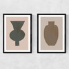 Neutral Vase Set Narrow Black Frame