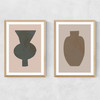 Neutral Vase Set Narrow Oak Frame