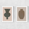 Neutral Vase Set Narrow White Frame