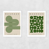 Green Bauhaus Set Unframed Print
