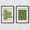 Green Bauhaus Set Narrow Black Frame