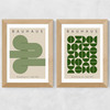 Green Bauhaus Set Wide Oak Frame