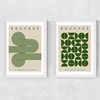 Green Bauhaus Set Medium White Frame