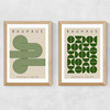 Green Bauhaus Set Medium Oak Frame