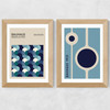 Blue Bauhaus Set Wide Oak Frame