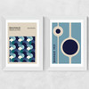 Blue Bauhaus Set Wide White Frame