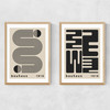 Black Bauhaus Set Narrow Oak Frame