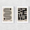 Black Bauhaus Set Narrow White Frame