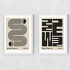 Black Bauhaus Set Medium White Frame