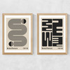 Black Bauhaus Set Medium Oak Frame