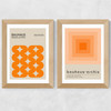 Orange Bauhaus Set Wide Oak Frame