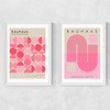 Pink Bauhaus Set Medium White Frame