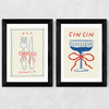 Dinner Party Set of 2 Wide Black Frame