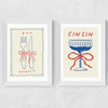 Dinner Party Set of 2 Wide White Frame