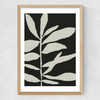 Linocut Branch III (Black White) Medium Oak Frame