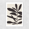 Linocut Branch III White Black Unframed Print