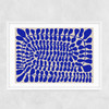 One Hundred Leaved Landscape Blue Narrow White Frame