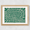 One Hundred Leaved Landscape Green Wide Oak Frame