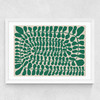 One Hundred Leaved Landscape Green Medium White Frame