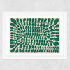 One Hundred Leaved Landscape Green Wide White Frame