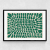 One Hundred Leaved Landscape Green Narrow Black Frame