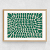 One Hundred Leaved Landscape Green Medium Oak Frame