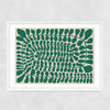 One Hundred Leaved Landscape Green Narrow White Frame