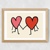 Heart Holding Hands Wide Oak Frame