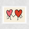 Heart Holding Hands Narrow White Frame