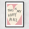 My Happy Place Heart Narrow Black Frame