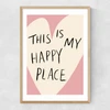 My Happy Place Heart Narrow Oak Frame