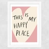 My Happy Place Heart Wide White Frame