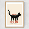 Howdy Cat Medium Oak Frame