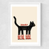 Howdy Cat Medium White Frame