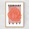 February Baby Narrow Oak Frame