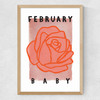 February Baby Medium Oak Frame