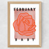 February Baby Wide Oak Frame