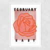 February Baby Narrow White Frame
