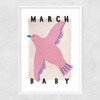 March Baby Narrow White Frame